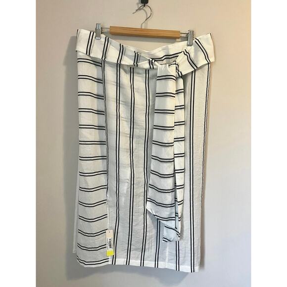Summersalt Womens XL 1X 2X Easy Breezy Voile Sarong Cover White w/Black Stripes - Picture 3 of 8